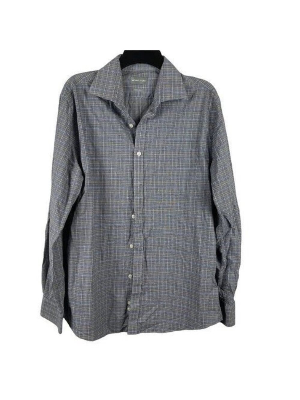 Michael Kors Men Plaid Long Sleeve Button-Down Shirt Size L